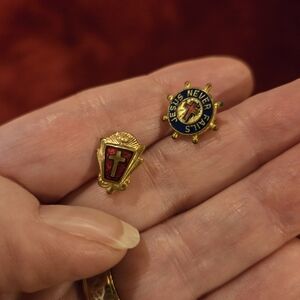 Vintage Religious & School Pins – “Jesus Never Fails”, Scranton Tech High School